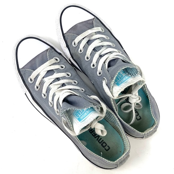 Converse low rise grey/white canvas shoes sneakers women’s 7US - Picture 5 of 6